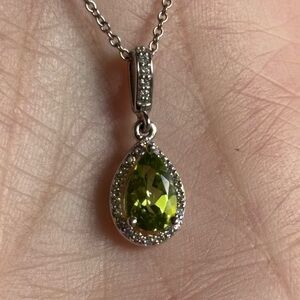 14k WG Peridot & Diamond Necklace NFS